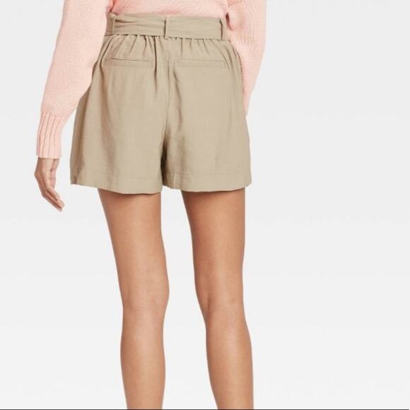 A New Day Linen Paperbag Shorts Size 6 Brown - Picture 6 of 7